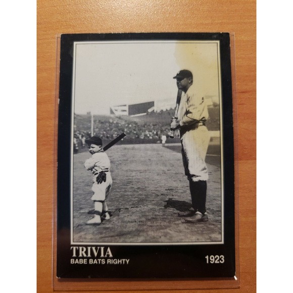 1992 Megacards Babe Ruth Collection #104 -Trivia Babe Bats Righty 1923 - Picture 1 of 5